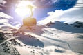 Matterhorn Glacier Paradise gondola and ski area in Zermatt view Royalty Free Stock Photo