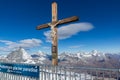 MATTERHORN GLACIER PARADISE, SWITZERLAND - OCTOBER 27, 2015: Crucifixion on Matterhorn Glacier Paradise near Matterhorn Peak, Alps Royalty Free Stock Photo