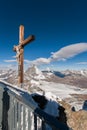 MATTERHORN GLACIER PARADISE, SWITZERLAND - OCTOBER 27, 2015: Crucifixion on Matterhorn Glacier Paradise near Matterhorn Peak, Alps Royalty Free Stock Photo