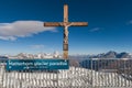 MATTERHORN GLACIER PARADISE, SWITZERLAND - OCTOBER 27, 2015: Crucifixion on Matterhorn Glacier Paradise near Matterhorn Peak, Alps Royalty Free Stock Photo