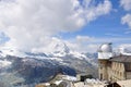 Matterhorn and Gornergrat observatory, Switzerland Royalty Free Stock Photo