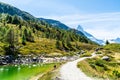 Matterhorn with Grunsee Lake in Zermatt