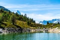 Matterhorn with Grunsee Lake in Zermatt