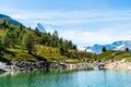 Matterhorn with Grunsee Lake in Zermatt