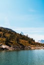 Matterhorn with Grunsee Lake in Zermatt