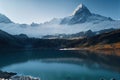 Matterhorn and lake in Cordillera Blanca, Peru