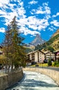 The Matterhorn and the Gornera River at Zermatt in Switzerland