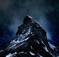 Matterhorn on night sky Royalty Free Stock Photo