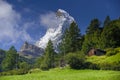 Matterhorn and old hut in summer day Royalty Free Stock Photo