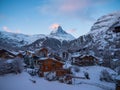 Matterhorn over Zermatt in the Swiss Alps