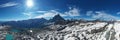 Matterhorn with panoramic view in the intense blue sky