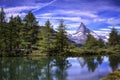 Matterhorn and his reflection, Switzerland Royalty Free Stock Photo