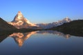 Matterhorn peak and reflection Royalty Free Stock Photo