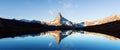 Matterhorn peak on Stellisee lake Royalty Free Stock Photo