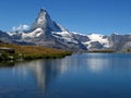 Matterhorn reflecting in Stellisee 06, Switzerland Royalty Free Stock Photo