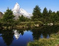 Matterhorn Reflection in Grindjisee Lake Royalty Free Stock Photo