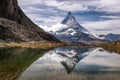 Matterhorn with relfection in Riffelsee, Zermatt, Switzerland Royalty Free Stock Photo