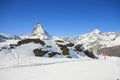 Matterhorn ski route Royalty Free Stock Photo