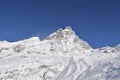 Matterhorn snowy mountain peak in Italy, Pennine alps Royalty Free Stock Photo