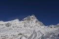 Matterhorn snowy mountain peak in Italy, Pennine alps Royalty Free Stock Photo