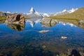 Matterhorn, Stelisee and two rocks Royalty Free Stock Photo