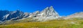 Matterhorn summit in the Alps green alpine Aosta valley