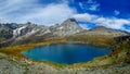 Matterhorn summit in the Alps green alpine Aosta valley lake