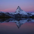 Matterhorn at sunrise mirroring in Lake Stelli Royalty Free Stock Photo