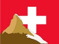 Matterhorn and Swiss Flag Royalty Free Stock Photo
