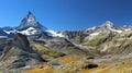 The Matterhorn in Zermatt, Switzerland. Mountain train. Royalty Free Stock Photo