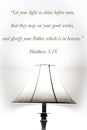 Matthew 5:16 Bible Verse with a lamp