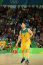 Matthew Dellavedova of Team Australia in action during group A basketball match of the Rio 2016 Olympic Games against team USA