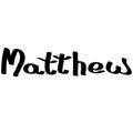 Matthew male name street art design. Graffiti tag Matthew. Vector art.