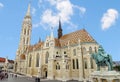 Matthias Church, Buda Castle in Budapest and tourists