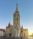 Matthias church in Fisherman Bastion at sunrise, Budapest, Hungary Royalty Free Stock Photo