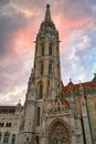 The Matthias church tower in sunset, Budapest