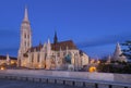 Matthias Church in twilight, Budapest Royalty Free Stock Photo