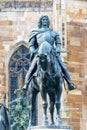 The Matthias Corvinus Monument by Janos Fadrusz in Cluj-Napoca, Romania