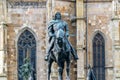 The Matthias Corvinus Monument by Janos Fadrusz in Cluj-Napoca, Romania