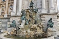 Matthias Fountain in northwest courtyard of Royal Palace. Budapest, Hungary. Royalty Free Stock Photo