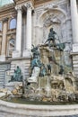 Matthias Fountain in northwest courtyard of Royal Palace. Budapest, Hungary. Royalty Free Stock Photo