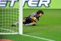 Mattia Perin in action during the match