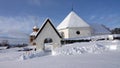 Mattmar church and Belltower in winter in Jamtland in Sweden