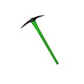 Mattock in black design with green handle