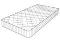 Mattress bed contour black simple vector image