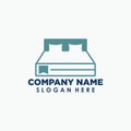 mattress and book logo template, mattress education logos Royalty Free Stock Photo