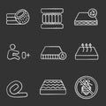 Mattress chalk icons set