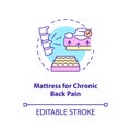 Mattress for chronic back pain concept icon Royalty Free Stock Photo