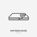 Mattress cover line icon, vector pictogram of covering. Bed linen, interior illustration, home textile sign Royalty Free Stock Photo