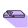 Mattress cover line icon, vector pictogram of covering